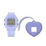 Ladies Baby-G + PLUS Convertible Digital Purple Resin Watch w/ Holder Product Image