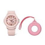 Ladies Baby-G + PLUS Convertible Analog Pink Resin Watch w/ Holder, Pink Dial Product Image