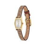 Ladies Greta Gold & Caramel Leather Strap Watch Silver White Dial Product Image