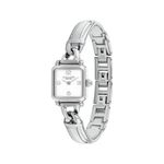 Ladies Cass Silver-Tone Stainless Steel Bangle Bracelet White Dial Product Image