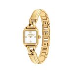 Ladies Cass Gold-Tone Stainless Steel Bangle Bracelet White Dial Product Image
