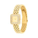 Ladies Cass Gold-Tone Stainless Steel Crystal Watch Gold Dial Product Image
