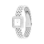 Ladies Cass Silver-Tone Stainless Steel Crystal Watch Silver Dial Product Image