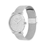 Ladies Elliot Silver-Tone Stainless Steel Mesh Watch Silver Glitter Dial Product Image