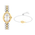 Ladies Sammy Two-Tone Stainless Steel Oval Watch Gift Set w/ Slider Bracelet Product Image