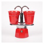 Mini Moka Pot Espresso Gift Set w/ 2 Cups, Red Product Image