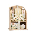 White Rose Jasmine Spa Gift Set in Wood Curio - 7 Piece Product Image