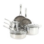 Badgley 10pc Hybrid Nonstick TriPly Stainless Steel Cookware Set Product Image