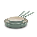 Alto Ceramic Nonstick 3pc Fry Pan Set, Clay Product Image