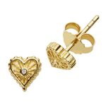Diamond Starburst Heart Earrings Gold Product Image