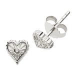 Diamond Starburst Heart Earrings Silver Product Image
