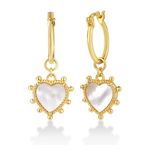 Mother of Pearl Heart Earrings Gold Product Image