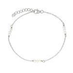 Pearl Station Bracelet Silver Product Image