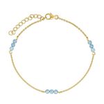 Blue Topaz  Station Bracelet Gold Product Image
