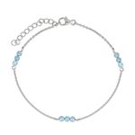 Blue Topaz  Station Bracelet Silver Product Image