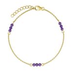 Amethyst Station Bracelet Gold Product Image