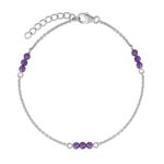 Amethyst Station Bracelet Silver Product Image