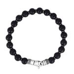 Sterling Silver & Black Onyx Bead Bracelet Product Image