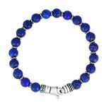 Sterling Silver & Lapis Lazuli Bead Bracelet Product Image