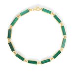 Malachite Gemstone Inlay Bracelet Gold Product Image