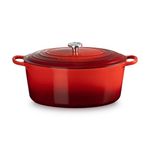 15.5qt Signature Cast Iron Oval Dutch Oven, Cerise w/Crucible Knob Product Image