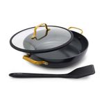 Reserve Pro Ceramic Nonstick 3.75qt Everyday Pan w/ Lid & Turner, Black Product Image