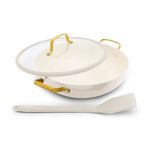 Reserve Pro Ceramic Nonstick 3.75qt Everyday Pan w/ Lid & Turner, Cream Product Image