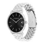 Mens Elliot Silver-Tone Stainless Steel Watch Black Dial Product Image