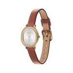 Ladies Harlow Gold & Saddle Brown Leather Strap Watch Silver Dial Product Image