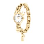 Ladies Iris Gold-Tone Stainless Steel Charm Watch White Dial Product Image