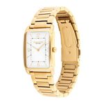 Unisex Elliot Gold-Tone Stainless Steel Rectangle Watch White Dial Product Image