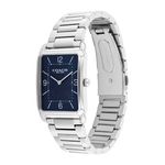 Unisex Elliot Silver-Tone Stainless Steel Rectangle Watch Navy Dial Product Image
