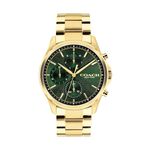 Mens Oliver Chronograph Gold-Tone Stainless Steel Watch Green Dial Product Image