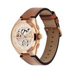 Mens Jackson Chronograph RG & Saddle Leather Strap Watch Parchment Skeleton Dial Product Image