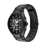 Mens Jackson Chronograph Black Ion-Plated Stainless Steel Watch Black Skeleton Dial Product Image