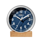 Shinola The Runwell 6-inch Desk Clock Chrome/Navy Product Image