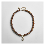 BaubleBar Janette Beaded Ring Necklace Tiger's Eye Product Image