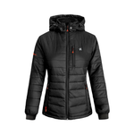 ActionHeat 5V Women's Insulated Puffer Battery Heated Jacket with Hood Small Black Product Image