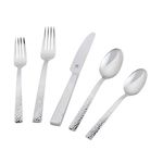 King 45pc Hammered 18/10 Stainless Steel Flatware Menu Set Product Image