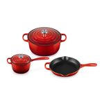 5pc Signature Cast Iron Cookware Set, Cerise Product Image
