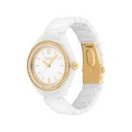 Ladies Kitt White Ceramic Watch w/ Crystal Bezel White Dial Product Image
