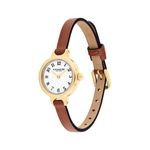 Ladies Iris Gold & Brown Leather Strap Watch White Dial Product Image