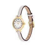 Ladies Iris Gold & Chalk Leather Strap Watch White Dial Product Image