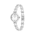 Ladies Iris Silver-Tone Stainless Steel Watch White Dial Product Image