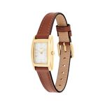 Ladies Reese Gold & Saddle Leather Strap Watch Silver Dial Product Image