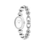 Ladies Sammy Silver-Tone Stainless Steel Heart Watch White Dial Product Image