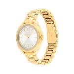 Ladies Kitt Gold-Tone Stainless Steel Watch w/ Crystal Bezel Silver Dial Product Image
