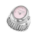 Ladies Sammy Silver-Tone Ring Watch Pink Dial Product Image