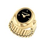 Ladies Sammy Gold-Tone Ring Watch Black Dial Product Image