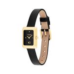Ladies Mara Gold & Black Leather Strap Watch Black Dial Product Image